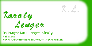 karoly lenger business card