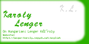 karoly lenger business card